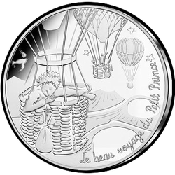 аверс 10€ 2016 "Маленький Принц на повітряній кулі"