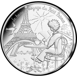аверс 10€ 2016 "Piccolo Principe e la Torre Eiffel"