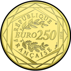 реверс 250 евро 2016 "Красивое путешествие Маленького принца по Франции"