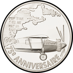 аверс 1½€ 2002 "Spirit of St. Louis (airplane) and map"