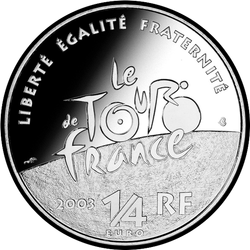 аверс ¼€ 2003 "100 лет Тур де Франс"