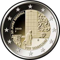 аверс 2€ 2020 "50e anniversaire de la génuflexion de Varsovie"