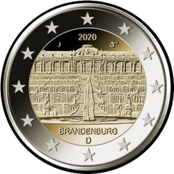 аверс 2€ 2020 "Sanssouci Palace in Potsdam"