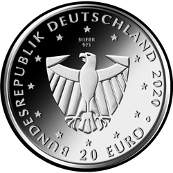 аверс 20 euro 2020 "900 Years of Freiburg"