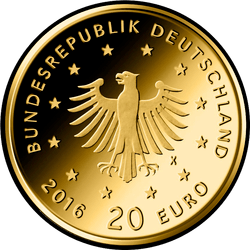 аверс 20 euro 2021 "Black woodpecker"
