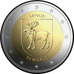 аверс 2€ 2018 "Історична зона Земгаля"