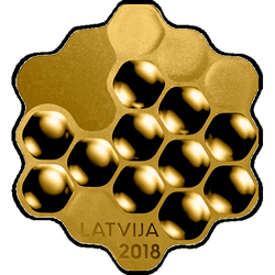 аверс 5 евро 2018 "Пчелиные соты"