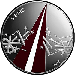 аверс 5€ 2019 "Brīvības cīņas (1918–1920)"