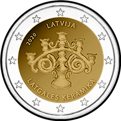 аверс 2€ 2020 "Cerámica Latgaliana"