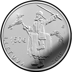 аверс 1½€ 2019 "Užgavėnės"