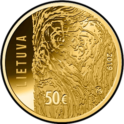 аверс 50€ 2019 "Liikumine Leedu vabadusvõitluse eest"