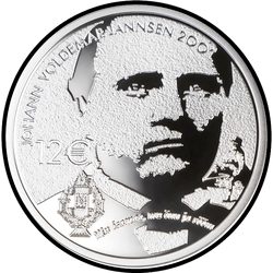 реверс 12€ 2019 "200-річчя від дня народження Йогана Волдемара Янсенса"