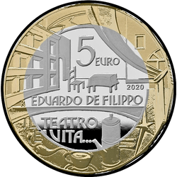 реверс 5€ 2020 "エドゥアルド・デ・フィリッポ"