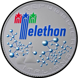 аверс 5€ 2020 "30th Anniversary of the Telethon Foundation"