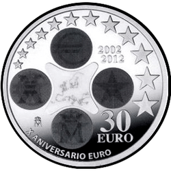 реверс 30€ 2012 "10-годдзе еўра"