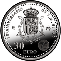 реверс 30€ 2013 "75 Aniversario - Nacimiento del Rey Juan Carlos I"