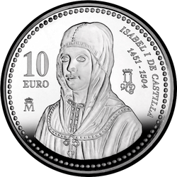 реверс 10€ 2004 "500th Anniversary - Death of Isabel I"