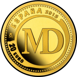 аверс 20 евро 2015 "Мараведи Филиппа III"