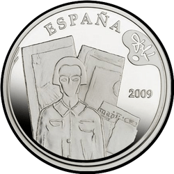 аверс 10 евро 2009 "Автоматическое начало портрета Гала"