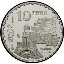 реверс 10 евро 2002 "Парк Гуэль "