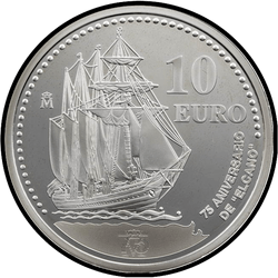 реверс 10€ 2003 "75-jähriges Jubiläum Juan Sebastián Elcano Trainning Ship"