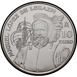 реверс 10€ 2003 "500th Anniversary of the birth of Miguel López de Legazpi"