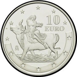 реверс 10 евро 2003 "Первая годовщина евро"