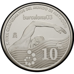реверс 10 евро 2003 "Чемпионат мира по плаванию 2003"