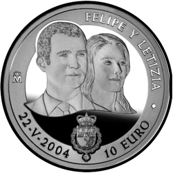 реверс 10€ 2004 "Felipe e Letizia"