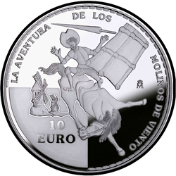 реверс 10 евро 2005 "Битва с ветряной мельницей"