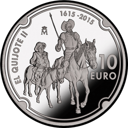 реверс 10€ 2015 "Don Quichotte et Sancho"