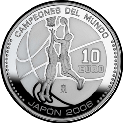 реверс 10€ 2006 "World Basketball Champions - Japan 2006"