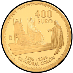 реверс 400€ 2006 "500 ° anniversario della morte di Cristoforo Colombo"