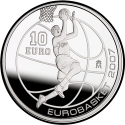 реверс 10 евро 2007 "Чемпионат Европы по баскетболу 2007 в Испании"