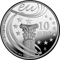 реверс 10€ 2010 "الرئاسة الإسبانية للاتحاد الأوروبي"