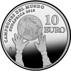 реверс 10€ 2010 "2010年南アフリカの世界チャンピオン"