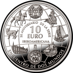 реверс 10€ 2012 "الذكرى العشرون لسلسلة الأيبيرية الأمريكية"