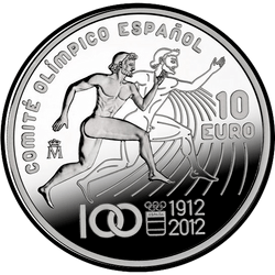 реверс 10€ 2012 "الذكرى المئوية للجنة الأولمبية الإسبانية"