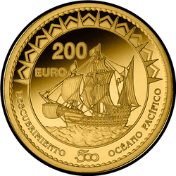 реверс 200 euro 2013 "500th Anniversary of the Pacific Ocean"