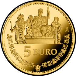 реверс 5€ 2013 "75e anniversaire de Sa Majesté le Roi"