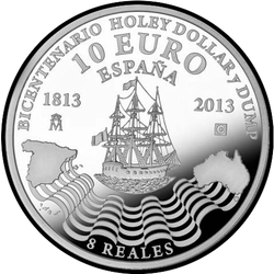реверс 10€ 2013 "Bicentenaire du dollar Holey et du dépotoir"