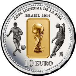 реверс 10€ 2014 "FIFA 2014: Кубак свету ў Бразіліі"