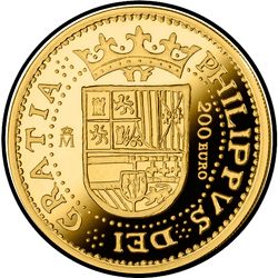 реверс 200 euro 2018 "150th Anniversary Spanish Escudos"