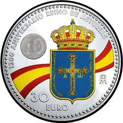 реверс 30€ 2018 "1300 років Королівства Астурія"
