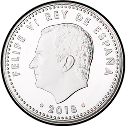 аверс 30€ 2018 "50th Birthday of King Felipe VI"