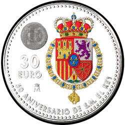 реверс 30€ 2018 "50 років від дня народження короля Феліпе VI"