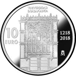 реверс 10€ 2018 "800 Years of the University of Salamanca"