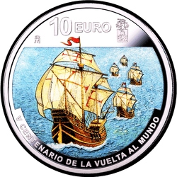реверс 10€ 2019 "1st Round-The-World Voyage"