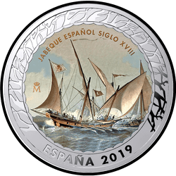 аверс 1,5€ 2019 "18th Century Spanish Xebec"