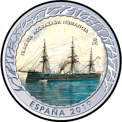 аверс 1,5€ 2019 "Spanische Ironclad Numancia"